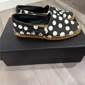 Saint Laurent YSL Polka Dot Espadrille Flat